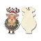 Single Face Christmas Printed Wood Big Pendants, Christmas Elk Charms, Colorful, 55x32x2.5mm, Hole: 2mm
