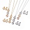 304 Stainless Steel Jewelry Sets, Pendant Necklaces and Stud Earrings, Oval, Mixed Color, 17.9 inch(45.6cm), 1mm, 13x13x2mm, Pin: 0.9mm