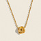 Minimalist 304 Stainless Steel Spiral Flower Pendant Necklaces for Women, Real 18K Gold Plated, 15.35 inch(39cm)