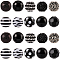 20Pcs 10 Styles Acrylic & Resin Beads Sets, Round, Black, 19~20x19~20mm, Hole: 2~4.3mm, 2pcs/style