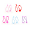 Flower Hair Accessories Elastic Hair Ties, Ponytail Holder, with Acrylic, Mixed Color, 180x2mm, 100pcs/bundle