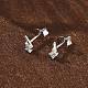 925 серьги-гвоздики из стерлингового серебра с прозрачным кубическим цирконием EJEW-Q032-01F-P-2