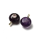 Природный аметист плоские круглые подвески G-H318-01G-A-05-2