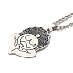 Ожерелья с подвеской из нержавеющей стали с эмалью на тему йоги 201 NJEW-D066-07A-P-2