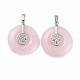 Природного розового кварца подвески G-F640-C03-2