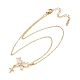 Бабочка и звезда латунный прозрачный кубический цирконий подвеска ожерелье NJEW-C076-24G-4
