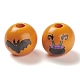 Европейские бусы из дерева с принтом на хэллоуин WOOD-K008-03-2