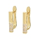 Покрытие стойки из латуни с фурнитурой для сережек-обручей с кубическим цирконием KK-Z036-09G-1