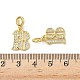 Латунные микро-паве прозрачные кубические цирконии номер 18 европейские подвески KK-K293-62G-3
