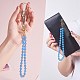 Ремешки для мобильных телефонов из натурального и окрашенного малайзийского нефрита и круглой бусины из нержавеющей стали 304&nbsp;HJEW-SW00043-04-7