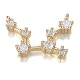 Кулоны из латуни с прозрачным фианитом ZIRC-F120-019G-03-1