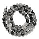 Натуральный турмалинированный кварц класса А/нити бус из черного рутилированного кварца G-R494-A06-02-2