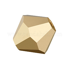 Хрустальные бусины preciosa®, чешский хрусталь, биконус (451 69 302 рондель), 00030 26200 кристалл аурум 2x, 4 мм, отверстие : 0.8 мм