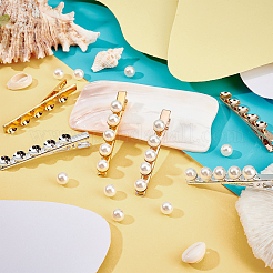 Набор для самостоятельного изготовления заколок для волос из искусственного жемчуга и бисера из железа и кожи аллигатора DIY-PH0008-28