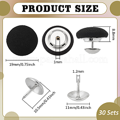 30 пакетик обтянутых тканью литые пуговицы&nbsp;BUTT-PH0001-68