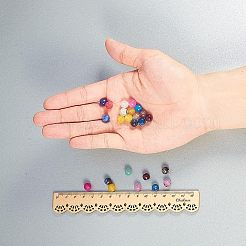 Окрашенные естественный агат граненый круглые бусины G-NB0001-07