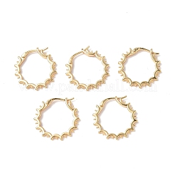 Латунная серьга-кольцо&nbsp;KK-P223-24G