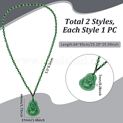 2 шт. 2-цветная имитация драгоценного камня из смолы с подвеской в виде Будды Майтреи NJEW-UN0001-58A