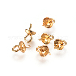 304 нержавеющая сталь чашечка жемчужные штифты булавки подвески&nbsp;STAS-F227-49A-G