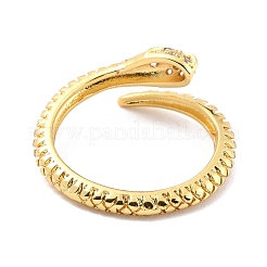 Латунные микро проложить манжеты кольца кубического циркония&nbsp;RJEW-F116-17G