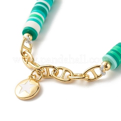 Плетеный браслет из бусин из полимерной глины ручной работы&nbsp;BJEW-JB07407-02