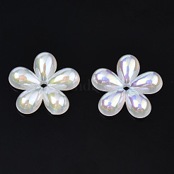 5-лепестковые акриловые колпачки для бусин с гальванопокрытием PACR-T014-02