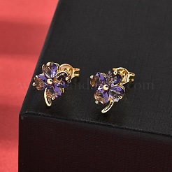 Серьги-гвоздики в виде цветка из латуни EJEW-A135-10G