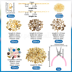 Наборы для изготовления подвесок из сплава своими руками и цепочек из латунных скрепок&nbsp;DIY-PH0032-26