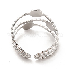 Открытое квадратное кольцо-манжета из нержавеющей стали марки 304&nbsp;RJEW-F131-09P