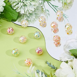 24 шт. 6-цветные прозрачные акриловые бусины с УФ-покрытием&nbsp;TACR-DC0001-11