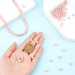 2 нити гальванизированных бусин из натурального розового опала G-FH0001-71