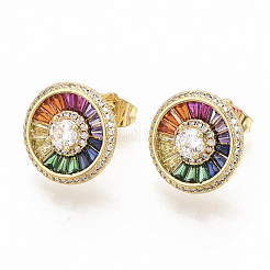 Серьги-гвоздики из фианита EJEW-S208-050