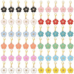 60 шт. 12-х цветная подвеска в виде цветка сакуры из сплава и эмали&nbsp;HJEW-YW00112