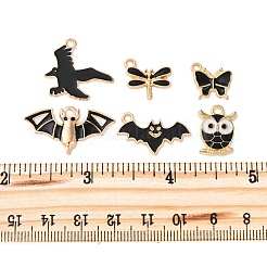 24шт 6 стиля подвески из легкого золотого сплава с эмалью&nbsp;ENAM-FP0002-40