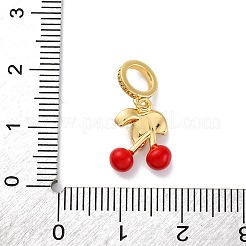 Латунная эмаль красная вишня европейские подвески KK-F894-06G