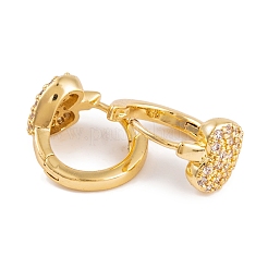 Серьги из латуни с фианитом EJEW-S219-09G-02