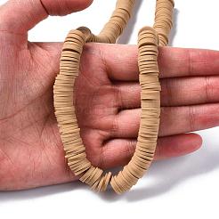 Плоские круглые бусины из глины ручной работы полимерные&nbsp;CLAY-R067-10mm-37