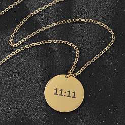 Ожерелья с подвеской 11:11 из нержавеющей стали 304&nbsp;LS-NJEW-NH0002-01G-05