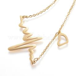 Браслеты из нержавеющей стали 304 с подвесками и звеньями BJEW-H482-02G