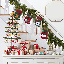 12 шт. 4 стиля тканевый рождественский чулок подарочный мешок подвеска украшение&nbsp;FIND-SP0020-60A