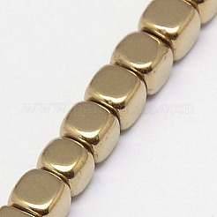 Гальванизировать немагнитных синтетический гематит бисер пряди&nbsp;G-J172-3x3mm-08