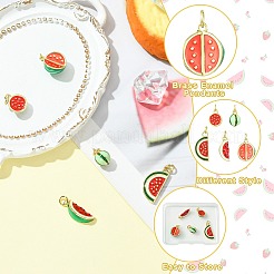 5 шт. 5 стиля латунных эмалевых подвесок&nbsp;KK-CJ0003-43