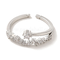 Латунные кольца с цирконием микро паве для женщин RJEW-E295-18P