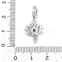 925 подвеска-шарм в виде цветка лотоса из стерлингового серебра с синими кубическими цирконами&nbsp;KK-P324-12P