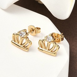 Серьги-гвоздики из циркония&nbsp;EJEW-D323-03G