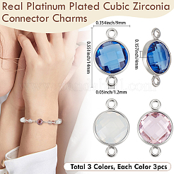 9 шт. 3-х цветные латунные подвески-соединители из кубического циркония&nbsp;FIND-BBC0004-17A
