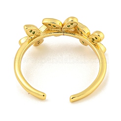 Цветочная стойка с покрытием из латуни с микро-паве и кубическим цирконием&nbsp;RJEW-N047-01G-05-RS