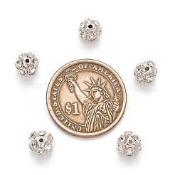 Латунные горный хрусталь прозрачный бисер RB-A017-8mm-S