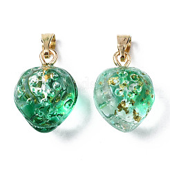 Двухцветные прозрачные стеклянные подвески GLAA-N035-014-G06