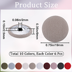 60 шт. 10 стиля тканевых пуговиц с 1 отверстиями DIY-GF0008-51